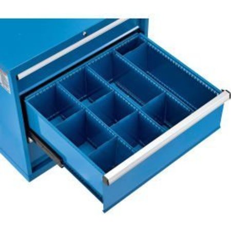 GLOBAL EQUIPMENT Global Industrial„¢ Divider Kit for 10"H Drawer of Modular Drawer Cabinet 30"Wx27"D, Blue TBAF-A25